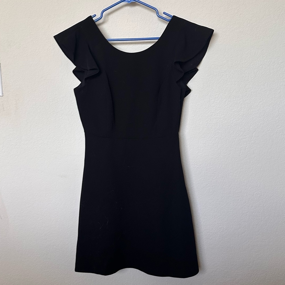 Black Ruffle Sleeve Dress